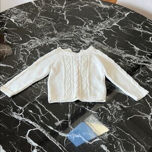 Dior White Cable Knit Sweater